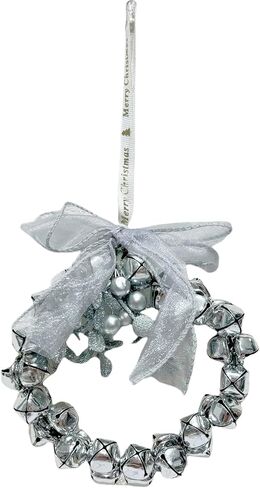 5½'' Jingle Bell Christmas Wreath, Decorative Christmas Garland Ornament, Christmas Bell Wreath, Party Wreath Decoration (Silvery) - Cds2 in Saudi Arabia