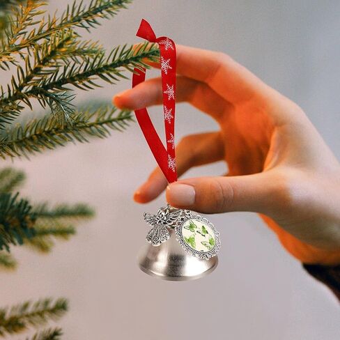 Lime Green Butterfly Christmas Bells Ornaments Sleigh Jingle Bells with Angel Wings Pendant and Hanging Rope, DIY Hanging Ornaments for Xmas Tree Wreath Holiday Crafts Home Decoration, Silver in Saudi Arabia
