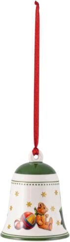 Villeroy & Boch My Christmas Tree, Bell Toy Ornament, 2x2x2.75 in, Porcelain, White/Green in Saudi Arabia