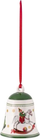 Villeroy & Boch My Christmas Tree, Bell Toy Ornament, 2x2x2.75 in, Porcelain, White/Green in Saudi Arabia