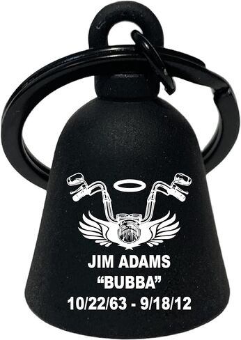 Custom Text Handlebar Angel Wings Memorial Motorcycle 'Evil Spirits' Biker Guard Bell. Our Custom Bells are Universal fit. in Saudi Arabia