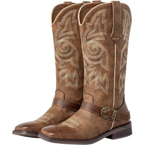 Square Toe Cowgirl Cowboy Boots for Women Western boots with Buckle Strap in Saudi Arabia