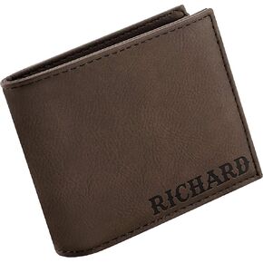Personalized Leather Wallets for Men, Custom Engraved - 6 Colors & 19 Font Options - Father's Day Gifts in Saudi Arabia
