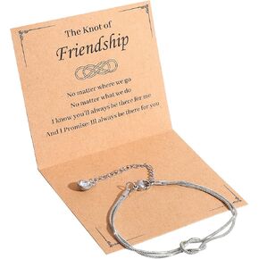 Grevosea Friendship Bracelets for Women, Love Knot Best Friend Bracelet with Greeting Card and Gift Bag Friendship Gifts for Women Bff Bestie Birthday Christmas Jewelry Gift in Saudi Arabia