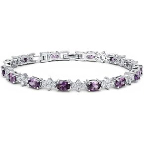 Tennis Birthstone Bracelets Sterling Silver Bracelets Charm Jewelry Birthday Gifts for Women,Girlfriend,Wife,Mom - Graduation, Friendship,Birthday, Anniversary in Saudi Arabia