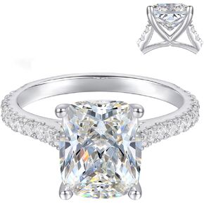 White Gold 14K 3.0 CT Elongated Eushion Cut set 4-Prong Moissanite Engagement Rings for Wemon in Kuwait
