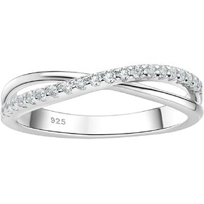 Moissanite Eternity Ring Stackable Wedding Band for Women 925 Sterling Silver Infinity Wedding Ring Sz 5-10 in Saudi Arabia