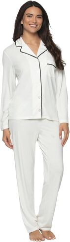 Felina Jessie Long Sleeve Pajama Set 2 Piece Knit Pajama Set in Saudi Arabia