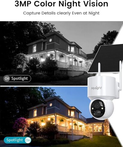 2K HD Colar Cameras Wireless Wireless Outdoor ، No WiFi Camera Security ، 360 ° PTZ View Cameras Outdoor Cameras for Home Security ، 2.4 Ghz WiFi Camera in Kuwait