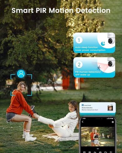2K HD Colar Cameras Wireless Wireless Outdoor ، No WiFi Camera Security ، 360 ° PTZ View Cameras Outdoor Cameras for Home Security ، 2.4 Ghz WiFi Camera in Kuwait