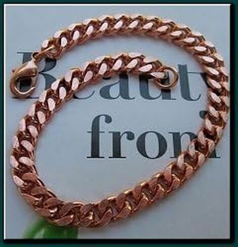 Solid Copper 11 Inch Link Bracelet CB651G - 1/4 of an inch wide. in Saudi Arabia