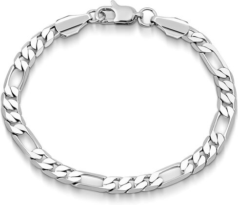 Stainless Steel Figaro Link Chain Bracelet Italian Diamond-Cut Figaro Chain Bracelet for Women Men(6.5,7, 7.5, 8 Inches) in Kuwait
