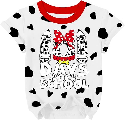 100 يوم من قميص المدرسة أطفال طفل رضيع فتيات سعيد 100 يوم من المدرسة tshirt in Kuwait