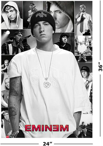 Eminem - ملصق/طباعة موسيقية (صور مجمعة/The Slim Shady) (مقاس 24 بوصة × 36 بوصة) in Kuwait