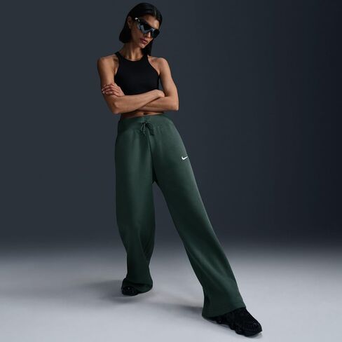 Nike Sportswear Phoenix Fleece Women's High-Waisted Wide-Leg Sweatpants (DQ5615-338, Vintage Green/Sail) in Saudi Arabia