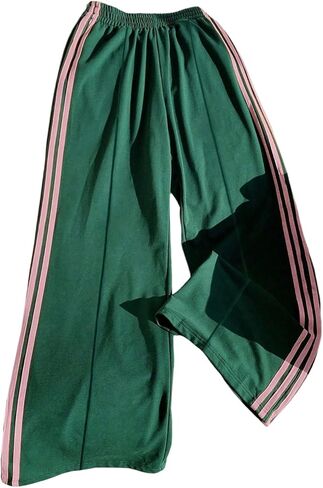 Women's Y2k Baggy Sweatpants Striped Elastic Waist Wide Leg Pants Workout Gym Trousers in Saudi Arabia