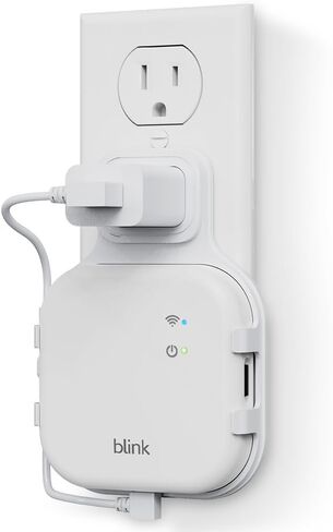 Mount Outlet Mount for New Blink Sync Module XR مع كابل USB-C | لا الأسلاك الفوضوية ، لا توجد أداة أو المسمار المطلوبة | حامل قوس لتوفير الفضاء لمزامنة MODULE XR | وميض الملحقات الأمن | أبيض in Kuwait