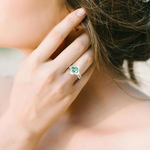 Irish Four Leaf Clover Ring For Women, Sterling S925 Silver Birthstone Ring, Shamrock Ring, Celtic Knot Infinity Ring in Saudi Arabia