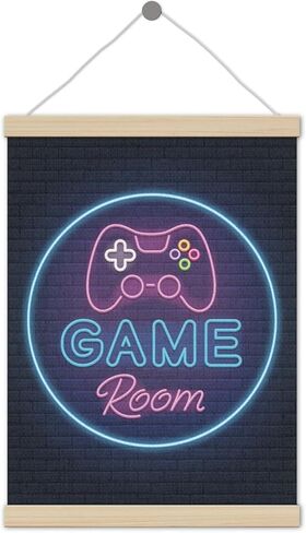 Game Room Poster Hanger Frame 12x16 Inch, Gaming Room Wall Decor, Neon Video Game Joystick Wall Art Decor for Boy Bedroom Playroom in Saudi Arabia