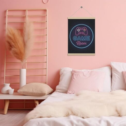 Game Room Poster Hanger Frame 12x16 Inch, Gaming Room Wall Decor, Neon Video Game Joystick Wall Art Decor for Boy Bedroom Playroom in Saudi Arabia