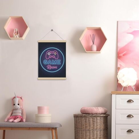 Game Room Poster Hanger Frame 12x16 Inch, Gaming Room Wall Decor, Neon Video Game Joystick Wall Art Decor for Boy Bedroom Playroom in Saudi Arabia
