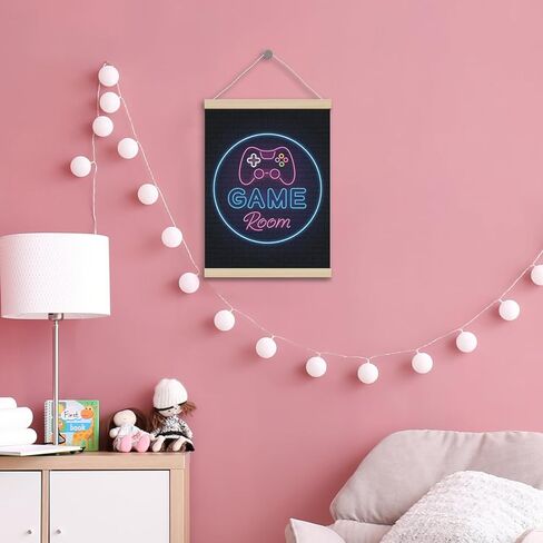 Game Room Poster Hanger Frame 12x16 Inch, Gaming Room Wall Decor, Neon Video Game Joystick Wall Art Decor for Boy Bedroom Playroom in Saudi Arabia