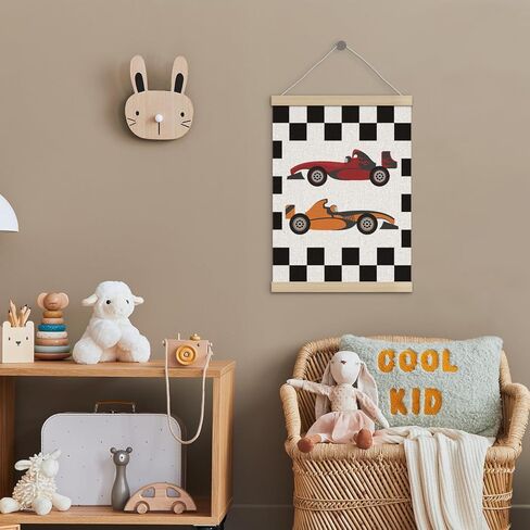 Race Car Room Decor for Boys Poster Hanger Frame 12x16 Inch, Retro Checkered Preppy Race Car Racing Flag Wall Art Decor for Boy Room Bedroom Playroom in Saudi Arabia