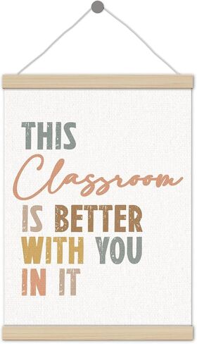 Boho Classroom Decor Poster Hanger Frame 12x16 Inch, Diversity Classroom Decor, This Class Room is Better with You In It Inclusive Wall Art Decor for Primary Middle High School in Saudi Arabia