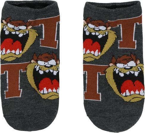 جوارب Looney Tunes Tasmanian Devil Socks Taz Hungry عبوة من 5 جوارب للكاحل تناسب مقاس الحذاء 5-10 in Kuwait