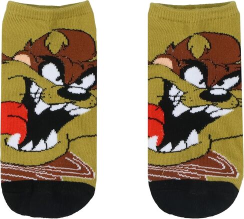 جوارب Looney Tunes Tasmanian Devil Socks Taz Hungry عبوة من 5 جوارب للكاحل تناسب مقاس الحذاء 5-10 in Kuwait