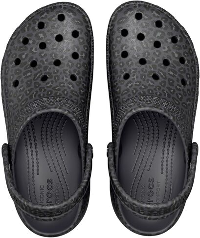 Crocs Women's Classic Graphic Platform Clogs, Black Sand, 6 in Saudi Arabia