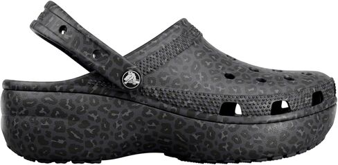 Crocs Women's Classic Graphic Platform Clogs, Black Sand, 6 in Saudi Arabia