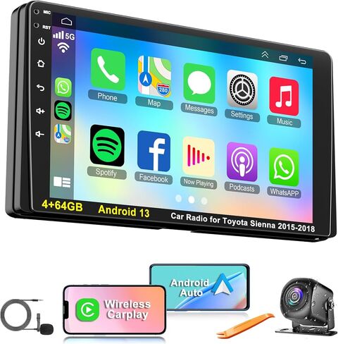 4+64GB Car Radio for Hyundai Sonata NF Radio 2004-2008, Android 13 Car Stereo with Wireless Carplay & Android Auto Voice Control Bluetooth/WiFi/GPS/FM/DSP/SWC Backup Camera in Saudi Arabia