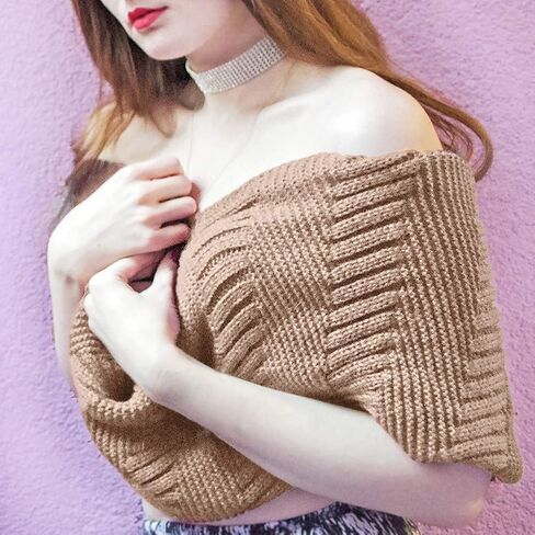 Marte&Joven Winter Knit Infinity Scarf for Women Thick Warm Khaki Circle Loop Scarves Holiday Gift, 1 in Saudi Arabia