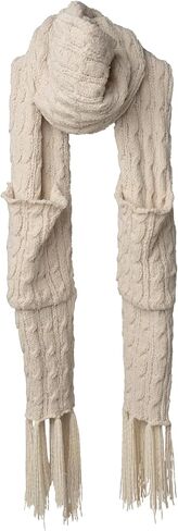 Britt's Knits Winter Knit Chenille Knotted Fringe Pocket Scarf for Women in Saudi Arabia