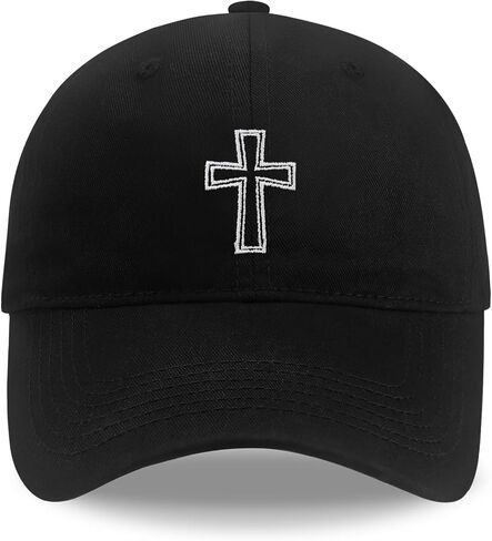 Christian Hats for Men Women Adjustable Size Baseball Cap Christian Easter Gifts Black in Saudi Arabia