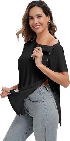 Deyeek Post Surgery Shirts Women Shoulder Recovery Tear Away Chemo Port Access Rotator Cuff Rehab Adaptive Clothing Hospital in Saudi Arabia