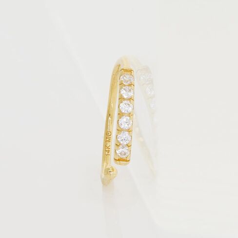 ANYGOLDS 14k Real Solid Gold Diamond Cz Nose Hoop Ring - 20g Piercing Jewelry for Cartilage, Daith, Helix, Tragus, Conch, Rook, Snug - 10mm Diameter, AAA Grade Cubic Zirconia -sold as a Single Piece in Saudi Arabia