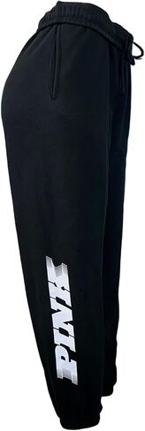 Victoria's Secret Pink Fleece Ivy Relaxed Sweatpants Color Black New (US, Alpha, XX-Large, Regular, Regular, Black Racing) in Saudi Arabia