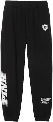 Victoria's Secret Pink Fleece Ivy Relaxed Sweatpants Color Black New (US, Alpha, XX-Large, Regular, Regular, Black Racing) in Saudi Arabia