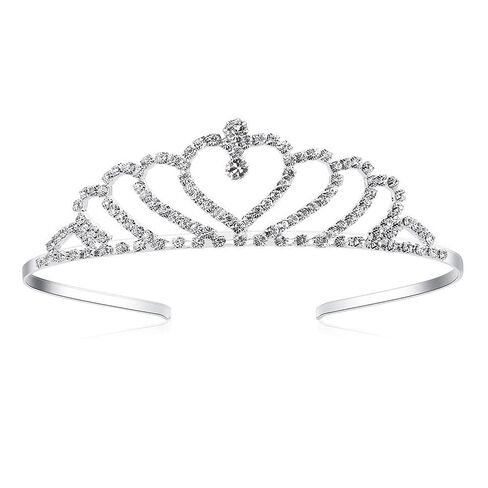 Lovelyshop Girls Heart Rhinestone Tiara Crown for Wedding Prom Birthday Prinecess Party-5pack in Kuwait