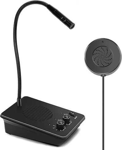 Daytech Window Speaker System 2 Way Intercom Communication Microphone Intercom Anti-Interference for Bank Restaurant Business Government Office Hospital with Volume Control (2 Pack) in Saudi Arabia