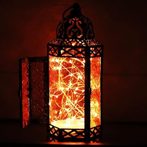 Indoor Outdoor Halloween LED Lights Lanterns for Party Table Decorations or Hanging, Purple and Orange, Set of 2 in Saudi Arabia