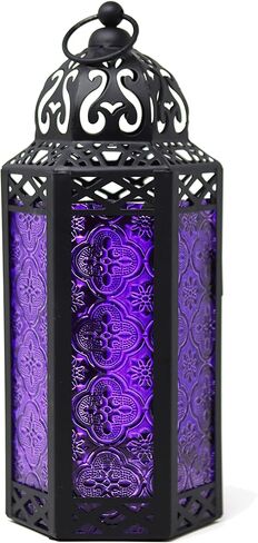 Indoor Outdoor Halloween LED Lights Lanterns for Party Table Decorations or Hanging, Purple and Orange, Set of 2 in Saudi Arabia