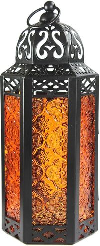 Indoor Outdoor Halloween LED Lights Lanterns for Party Table Decorations or Hanging, Purple and Orange, Set of 2 in Saudi Arabia