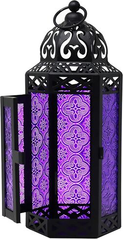 Indoor Outdoor Halloween LED Lights Lanterns for Party Table Decorations or Hanging, Purple and Orange, Set of 2 in Saudi Arabia