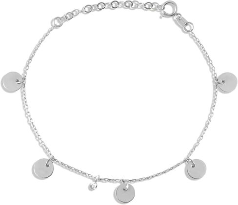 Coin Dangling Bracelet with Diamond, Dangle Bead Bracelet, Dangle Disk Bracelet, Coin Charm Bracelet, Coin Bead Bracelet, Drop Disk Bracelet in Saudi Arabia