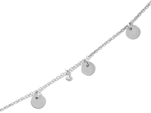 Coin Dangling Bracelet with Diamond, Dangle Bead Bracelet, Dangle Disk Bracelet, Coin Charm Bracelet, Coin Bead Bracelet, Drop Disk Bracelet in Saudi Arabia