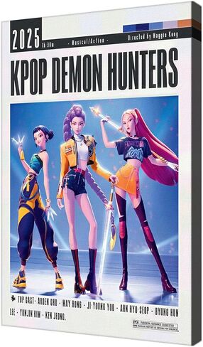 COMOR damon huntors poster For Fans Kids Birthday Party Decorations Gifts-deman huntors Posters Canvas Prints Picture For Teen Boy girls Bedroom Decor (KP3,12L x16W) in Saudi Arabia
