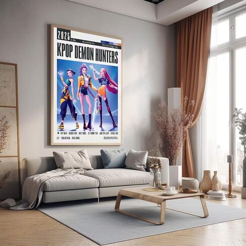 COMOR damon huntors poster For Fans Kids Birthday Party Decorations Gifts-deman huntors Posters Canvas Prints Picture For Teen Boy girls Bedroom Decor (KP3,12L x16W) in Saudi Arabia